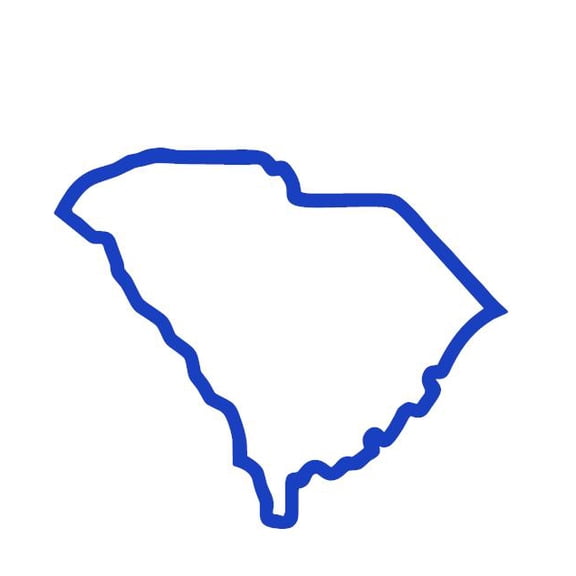 State Map Outline South Carolina Vinyl Decal Sticker UV & Waterproof Bumper Window Laptop Automotive Water Bottle Gift accessories – BLUE 4.5"