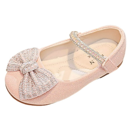 NOLDARES Girls Classic Slip on Mary Jane Ballet Flats Glitter Wedding Party Bridesmaids Flower Girl Princess Dress Shoes for Kid Toddler(Red 6.5-7 Years)