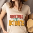 thumbnail image 4 of Graphic T-Shirt Christmas Spirit Activate Fun Quote Tee for Women, Black, Size 2XL, 4 of 6
