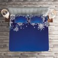 thumbnail image 3 of Ambesonne Christmas Quilted Coverlet 3 Pcs, Various Snowflakes, King Size, Pale Blue Navy Blue, 3 of 4
