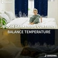 thumbnail image 3 of Fsddascl Blue Christmas Blackout Curtains for Bedroom/Living Room, Thermal Insulated Kitchen Curtains, Xmas Winter Pine Balls Snowflakes Grommet Darkening Window Treatment Drapes 52"x72"x2, 3 of 6