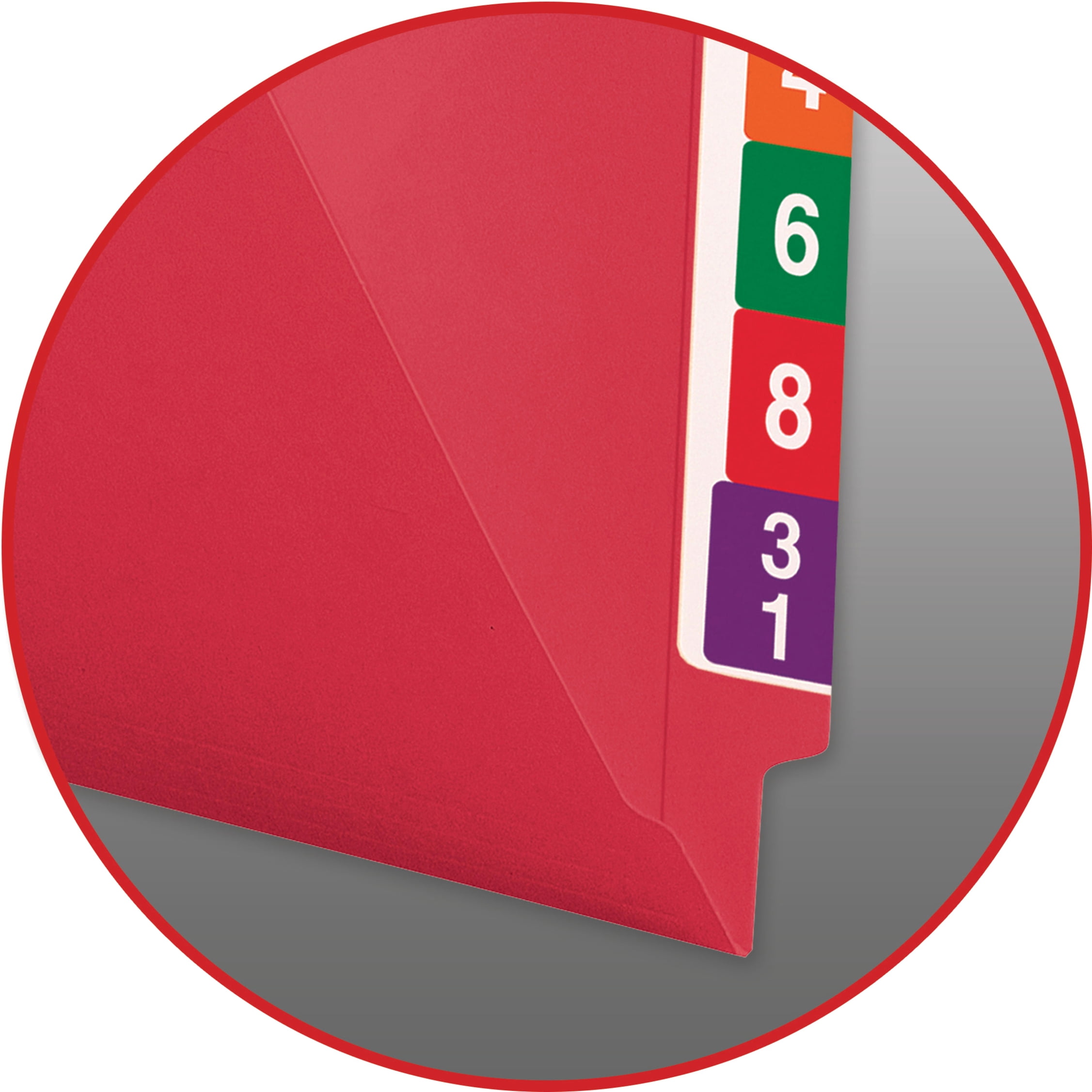 Smead 25710 Colored File Folders, Straight Cut, Reinforced End Tab, Letter, Red, 100/Box