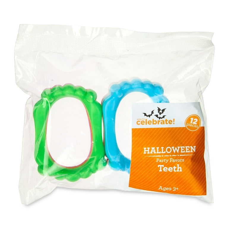 Halloween Plastic Teeth, Bright Color Vampire Teeth Plastic Fun Cool Fangs Halloween, Halloween Cosplay, Fun, Toy, Prize for Kids Adults Halloween