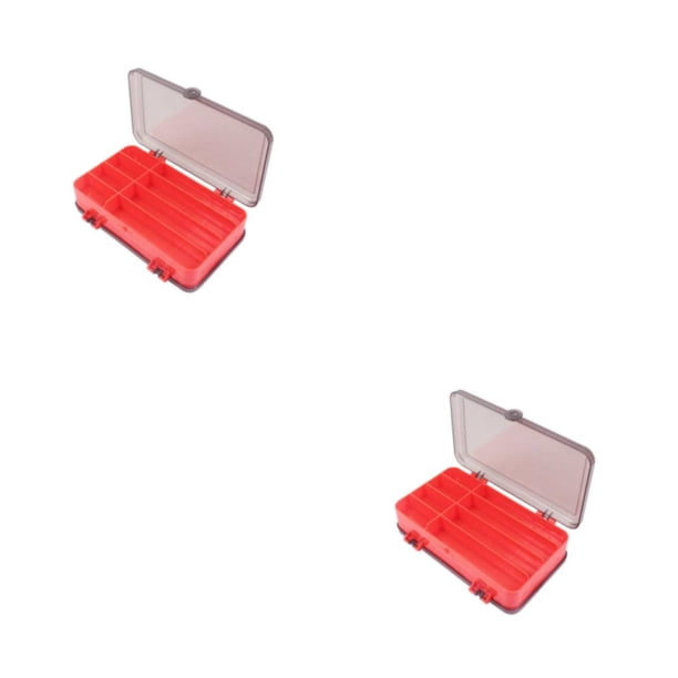 Caja de almacenamiento de herramientas de pesca Bewildely ABS organizadora de señuelos de repuesto color Rojo 2Conjunto