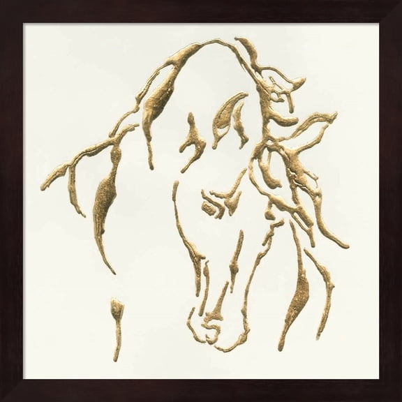 Great Art Now Gilded Stallion by Chris Paschke Framed Wall Art 13"W x 13"H