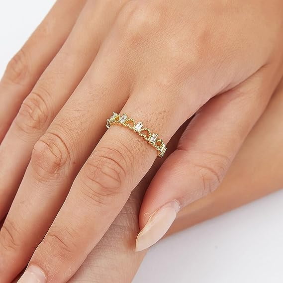Adjustable 18k Gold Plated CZ Leaf Open Ring Dainty Double Cubic Zirconia Olive Branch Leaves Band Stacking Finger Rings Minimalist Cute Statement