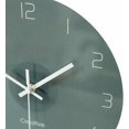 thumbnail image 5 of reloj de pared moderno de cocina con números, reloj decorativo de pared redonda, reloj de vidrio colgante digital silencioso que no hace tictac para sala de estar / 12 pulgadas - gris Feliz Sencillez, 5 of 5