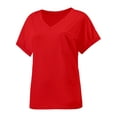thumbnail image 2 of Womens T Shirts Short Sleeve V Neck Casual Summer Tops Tshirts with Pocket, 2 of 5