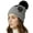 Daisy - Grey, variant on Beanie for Women Ultra Soft Chenille Faux Fur Pom Pom Winter Hats Warm Ski Cap Fashion - Hot Pink