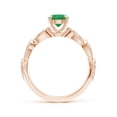 thumbnail image 2 of ANGARA Natural Nature Inspired Emerald & Diamond Filigree Ring in 14K Rose Gold for Women (Size-6mm) | May Birthstone, Birthday, Anniversary, Jewelry Gift for Women | Natural Emerald Ring, 2 of 9