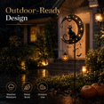 thumbnail image 2 of Solar Halloween White Ghost & Pumpkin Moon Garden Stake Light, Outdoor Waterproof LED Halloween Yard Decoration with Crescent Moon, Hanging Jack-o'-Lantern Lantern for Garden, Patio, Walkway, Porch, 2 of 9