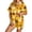 Yellow, variant on Halloween Pjs Women Short Sleeve Collared Shirt Shorts Loose Sleepwear Loungewear 2 Piece Pajama Set for Women Beige L