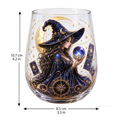 thumbnail image 3 of Astrology Starry Witch Stemless Tumbler, 2D Detailed Printed Glass Drinking Cup, Mystical Lunar Pattern Glassware for Kitchen, Bar and Everyday Household Use (Blue), 3 of 6