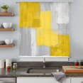 thumbnail image 4 of Yellow Abstract Sheer Curtains 84 Inches Long, Grey Geometric Oil Painting Vintage Gradient Light Filering Curtains, Breathable Simi Curtain Privacy Drapes for Living Room Bedroom Window Treatment, 4 of 9