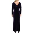 thumbnail image 2 of Lauren Ralph Lauren Womens Thaddia Velvet Drapey Back Formal Dress Purple 4, 2 of 2