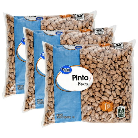 (3 pack) (3 Pack) Great Value Pinto Beans, 16 oz