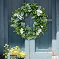 thumbnail image 2 of Corona floral artificial de 16,54 pulgadas con flores artificiales. Blanco, 2 of 7