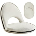 thumbnail image 1 of Teetheory Fauteuil Inclinable Pliant Multifonction, Dossier Réglable à 5 Positions, Chaise de Sol en Velours Côtelé Beige, Cadre en Métal Robuste, pour Salon Chambre, 1 of 10