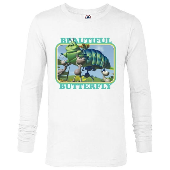 Disney PIXAR A Bug's Life Heimlich Beautiful Butterfly T-Shirt - Long Sleeve T-Shirt for Men - Customized-White