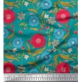 thumbnail image 1 of Soimoi Cotton Poplin Fabric Leaves & Floral Artistic Print Fabric by the Yard 56 Inch Wide, 1 of 1