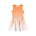 thumbnail image 5 of LTTVQM Dresses for Girls 3-4 Casual Gradient Sundresses Comfy Sleeveless Midi Dresses Holiday Crewneck Spring Dresses Orange 3-4 Years, 5 of 5
