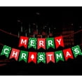 thumbnail image 5 of Bandera navideña roja y verde, pancarta navideña con purpurina, decoraciones navideñas para la chimenea, pancarta de Papá Noel, letrero de Feliz Navidad, 5 of 5