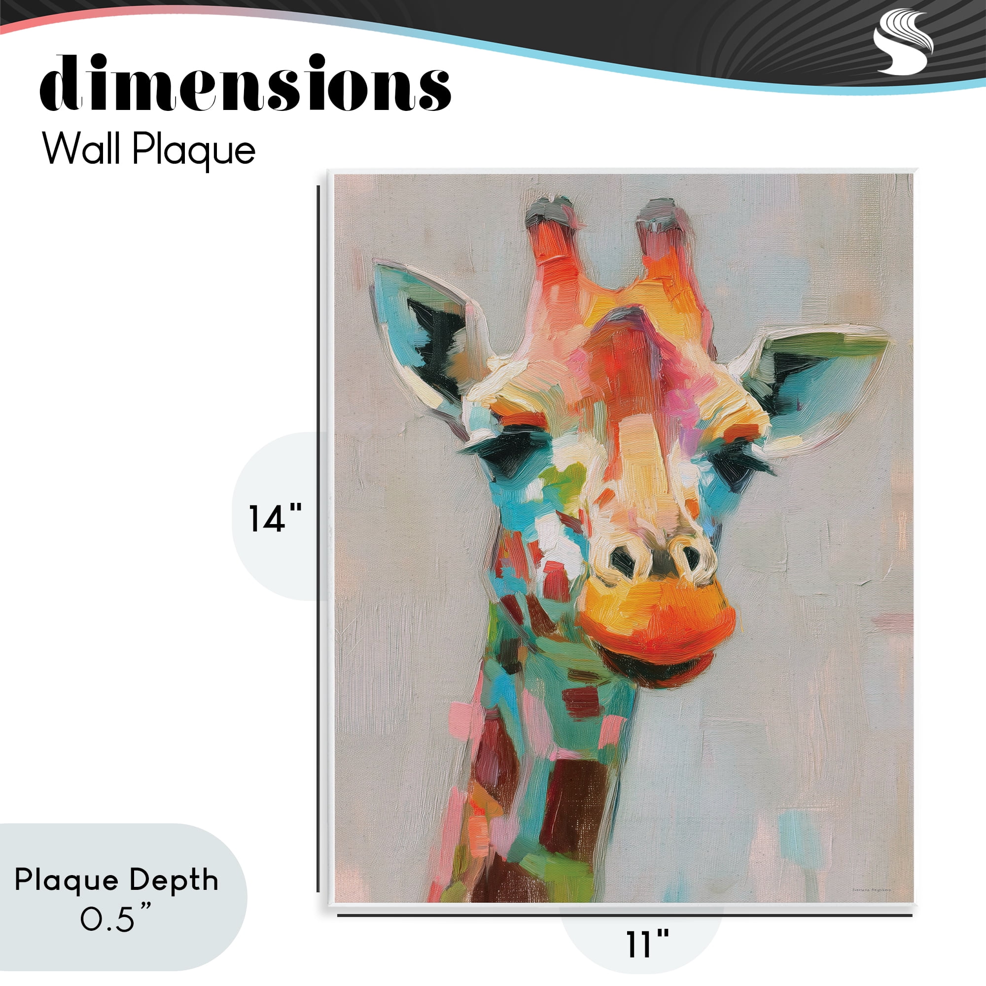Stupell Industries Painterly Rainbow Giraffe Wall Plaque Art, design by Svetlana Aleynikova
