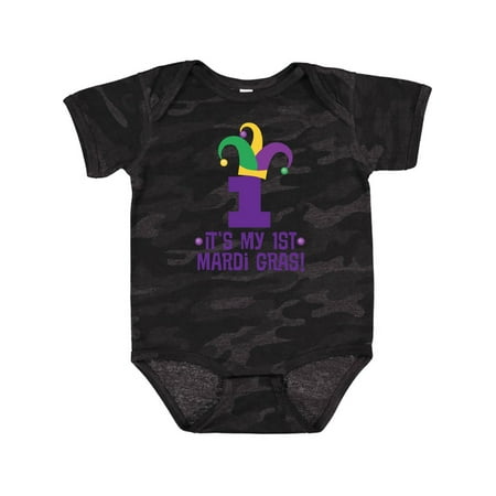 

Inktastic 1st Mardi Gras Jester Hat Childs Party Gift Baby Boy or Baby Girl Bodysuit