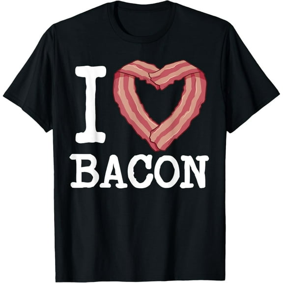 I heart bacon funny I Love Bacon T-Shirt100% cotton short-sleeved shirt for both men and women