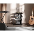 thumbnail image 2 of Design 4-Tier AV Media Stand Corner Shelf for Record Player Wooden Stereo Cabinet Audio Rack Tower with Height Adjustable Wooden Shelves for/Apple TV/Xbox One/ps4 (Night Black), 2 of 16