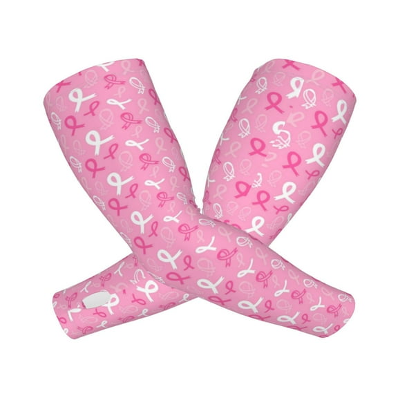 Picia Breast Cancer Awareness (3) Arm Sleeves for Men and Women - Tattoo Cover Up UPF 50  Cooling Sports Sleeve for Basketball Golf Football-One Size