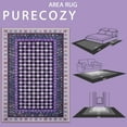 thumbnail image 3 of RUG ROBOT 2'x3' Small Area Rugs for Entryway, Non-Slip Washable Bathroom Rug, Vintage Checkered Rug for Doorway Kitchen Bedroom, Soft Stain Resistant Throw Rug Doormats, Purple, 3 of 9