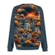 thumbnail image 3 of Sudadera de manga larga para mujer, informal, con cuello redondo, bonita, con estampado de Halloween, sudadera ligera con bolsillo, 3 of 6