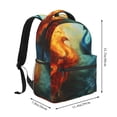 thumbnail image 2 of Rateoe Red And Blue Fire Peacock Pattern Casual Backpack for School, Work, Travel – Adjustable Straps, Multiple Compartments – Ergonomic Design, Fits Laptops and Tablets, 2 of 5