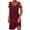 Wine, variant on Admvng Dresses for Women 2025 Elegant Classy V-Neck Loose Solid Short Sleeve Strapless Mini Dress S-2XL
