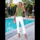 thumbnail image 5 of Suéter de Punto de Verano para Mujer, Camiseta Sin Mangas con Cuello Redondo de Crochet, Blusa Informal Sin Mangas con Aberturas Verde M, 5 of 10