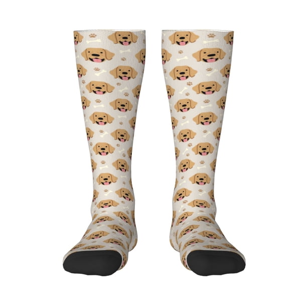 Fotbe Labrador Retriever Dog Calcetas Divertidas Estampadas para Hombre y Mujer, Calcetas de Algodón hasta la Rodilla para Caminar, Correr, Enfermería y Embarazo