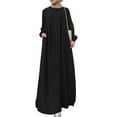 thumbnail image 2 of Cheers US Women Long Sleeve Loose Plain Maxi Dresses Casual Long Dresses with Pockets, 2 of 7