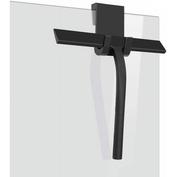 Escurridor de ducha, escurridor de ducha de silicona, escurridor de ventana, escurridor de baño, escurridor de ventana de silicona para ducha, baño, espejo, limpieza de cristales, azulejos (negro) Adepaton LKX-0486