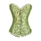 thumbnail image 3 of Corsé floral para mujer, corsés góticos con bordado en espiral, varillas de acero, satén, steampunk. verde, 3 of 9