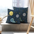 thumbnail image 6 of LALILO Throw Pillow Covers Cute Earth Sun Clouds Moon And Stars Cushion Cover 18" x 18", 2 Pack, 6 of 6