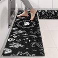 thumbnail image 2 of Kitchen Rugs Sets Of 2,Black Gothic Skull Cat Pattern Anti Fatigue Kitchen Mat Rugs Non Slip Washable,Decorative Kitchen Floor Mats for Kitchen,Sink,Laundry,17"X47", 2 of 5