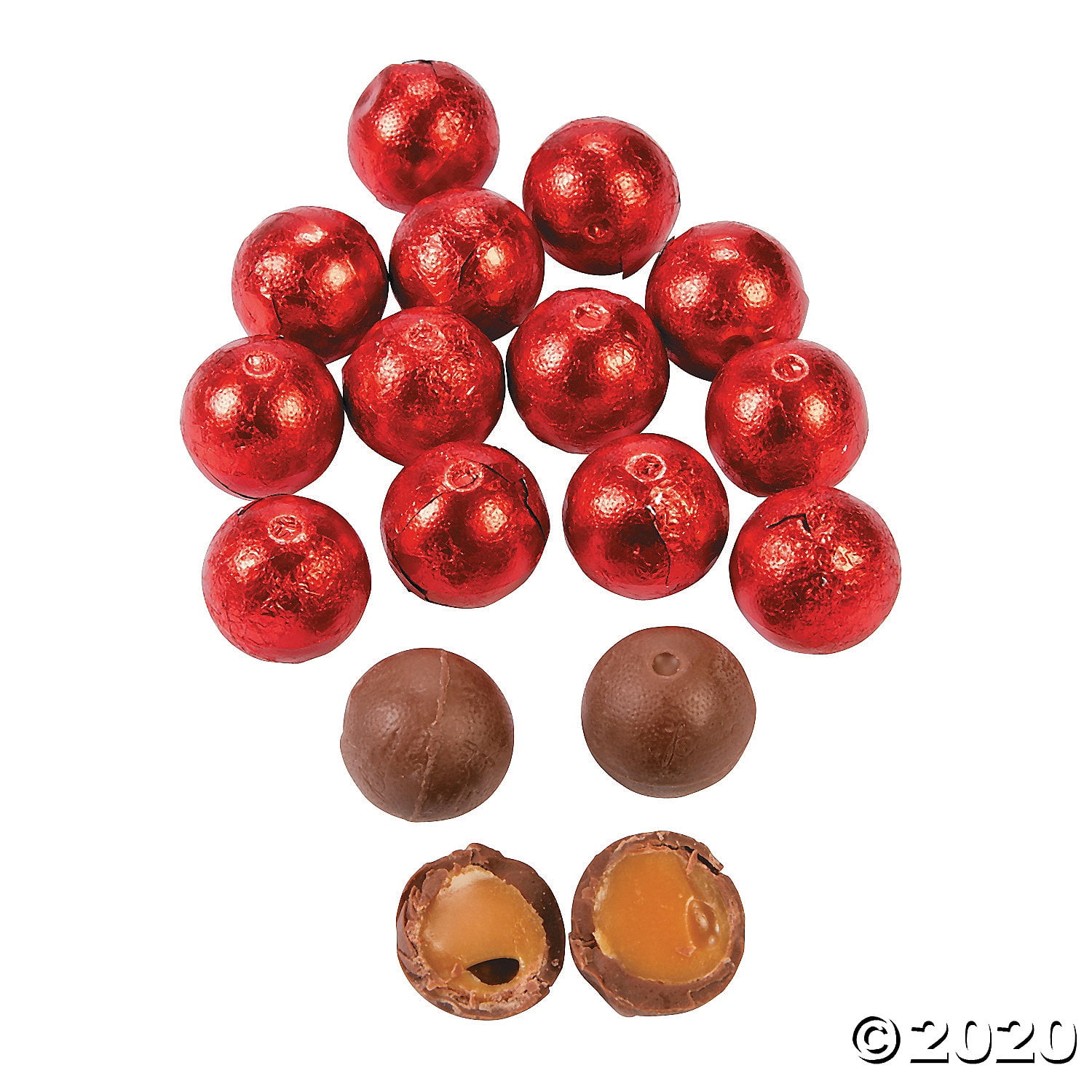 Red Caramel Balls Chocolate Candy Pack of 12