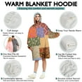 thumbnail image 5 of Wearable Oversized Blanket,Pioneer Flower Floral Print Pattern Wearable Blanket Hoodie for Adults,Cozy Hooded Blankets with Super Pockets,Super Warm Fuzzy Pullover for Women & Men, 5 of 6