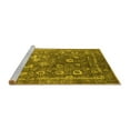 thumbnail image 2 of Ahgly Company Machine Washable Indoor Round Oriental Yellow Industrial Area Rugs, 8' Round, 2 of 4