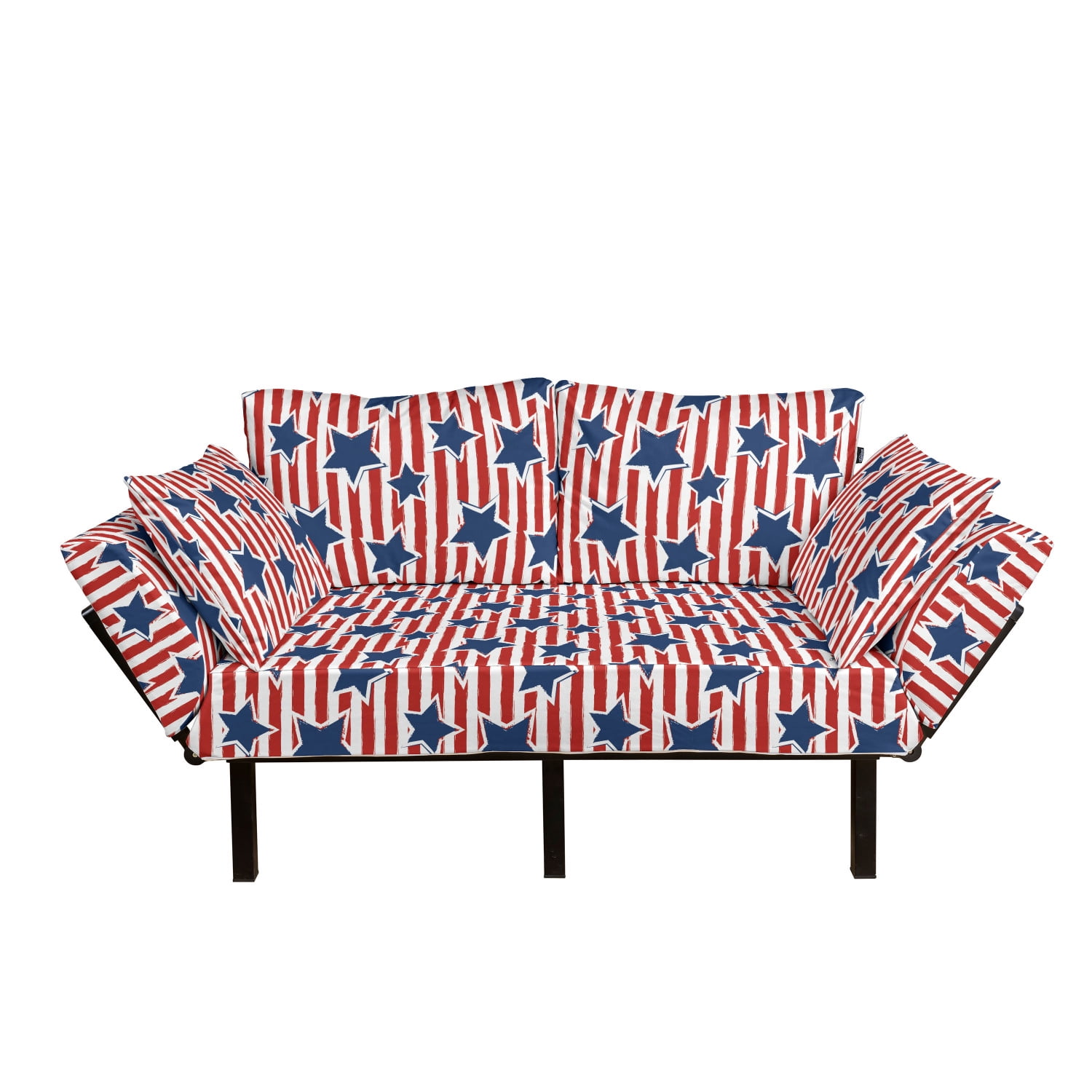 4th of July Futon Couch, Flag of the America with Stars and Stripes