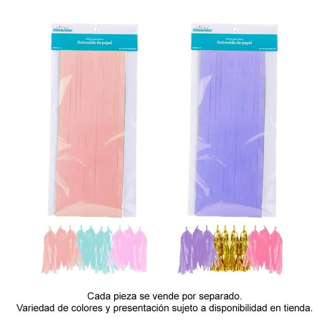 Guirnalda de Papel Way to Celebrate con 10 borlas mixtas 3 Metros Varios Modelos 1 Pieza