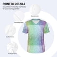 thumbnail image 4 of Balery Beautiful Glitter Baseball Jersey for Men Casual Button Down Shirts Short Sleeve Active Team Sports Uniform-3X-Large, 4 of 9