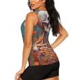 thumbnail image 3 of Lsque Artistic Orange Carnation Skull Printed Workout Tank Tops for Women, Athletic Sports Tank Tops, Compression Sleeveless Dry Fit Shirts,Sleeveless Yoga Shirt-X-Large, 3 of 9