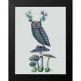 thumbnail image 2 of Fab Funky 15x18 Black Modern Framed Museum Art Print Titled - Owl on Mushrooms, 2 of 5